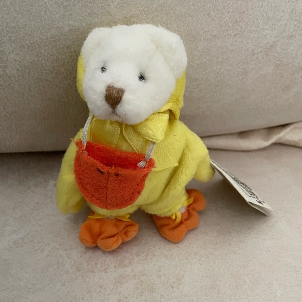 Vintage Ganz Easter Wee Bear Village Quacks In A Duck Costume 1996 Stuffed Plush - Picture 2 of 8